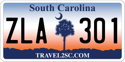SC license plate ZLA301