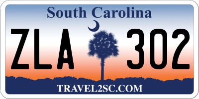 SC license plate ZLA302