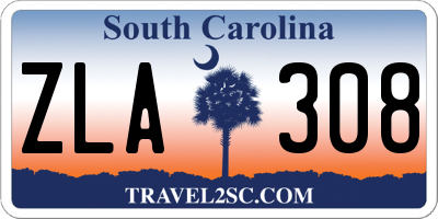 SC license plate ZLA308