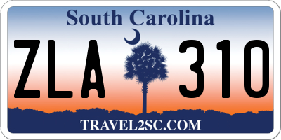 SC license plate ZLA310
