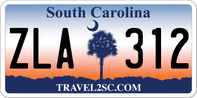 SC license plate ZLA312