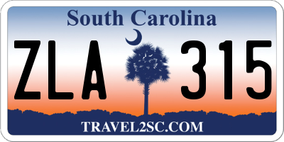 SC license plate ZLA315