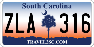 SC license plate ZLA316