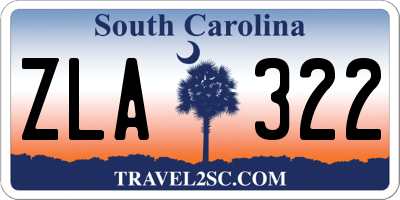 SC license plate ZLA322