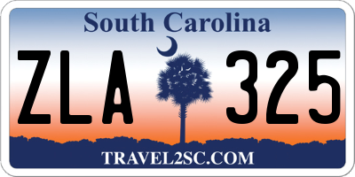 SC license plate ZLA325