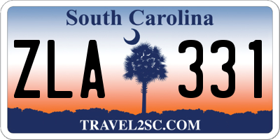 SC license plate ZLA331