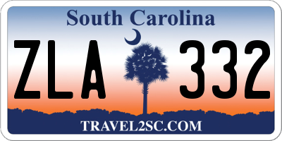 SC license plate ZLA332