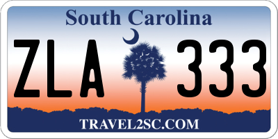 SC license plate ZLA333
