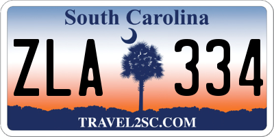 SC license plate ZLA334