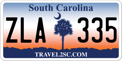 SC license plate ZLA335