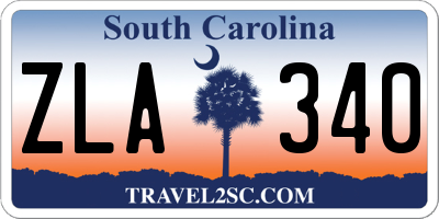 SC license plate ZLA340