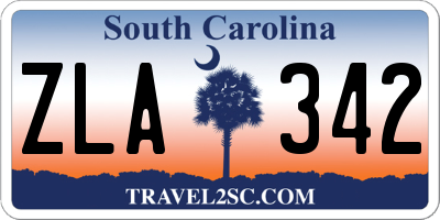SC license plate ZLA342