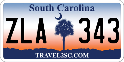 SC license plate ZLA343