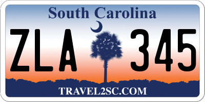 SC license plate ZLA345