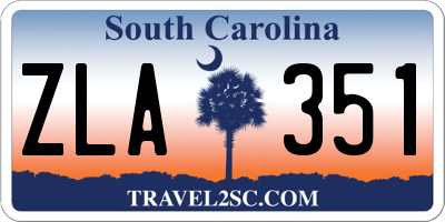 SC license plate ZLA351