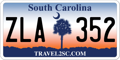 SC license plate ZLA352