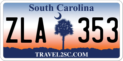 SC license plate ZLA353