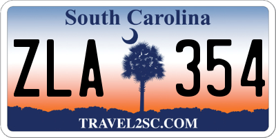 SC license plate ZLA354
