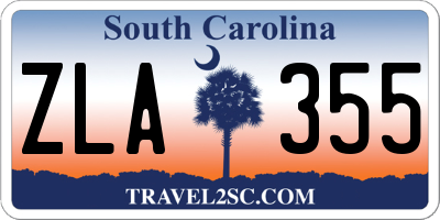 SC license plate ZLA355