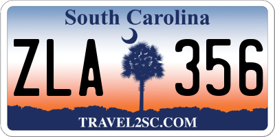 SC license plate ZLA356
