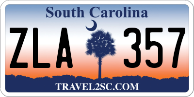SC license plate ZLA357