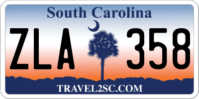 SC license plate ZLA358