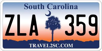 SC license plate ZLA359