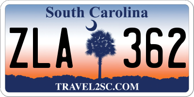 SC license plate ZLA362