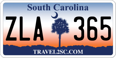 SC license plate ZLA365