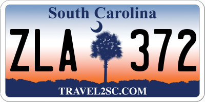 SC license plate ZLA372