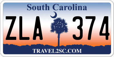 SC license plate ZLA374