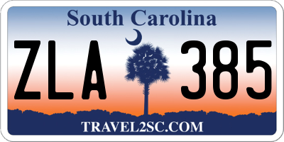 SC license plate ZLA385