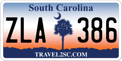 SC license plate ZLA386