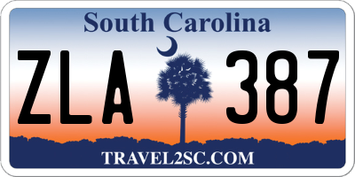 SC license plate ZLA387