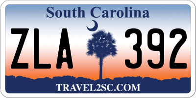 SC license plate ZLA392