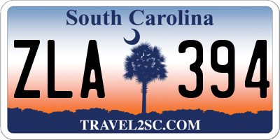 SC license plate ZLA394