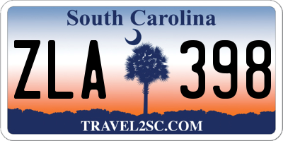 SC license plate ZLA398