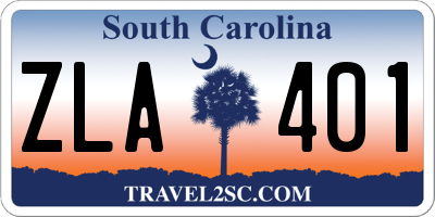 SC license plate ZLA401