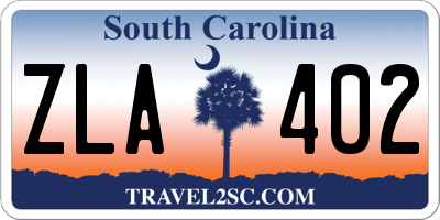 SC license plate ZLA402