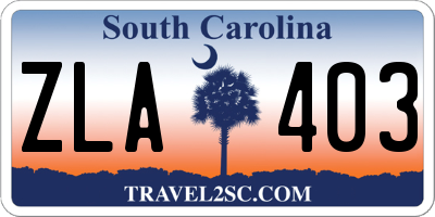 SC license plate ZLA403