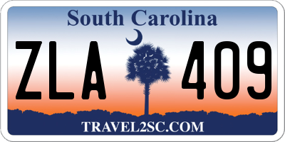 SC license plate ZLA409