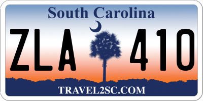 SC license plate ZLA410