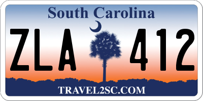 SC license plate ZLA412