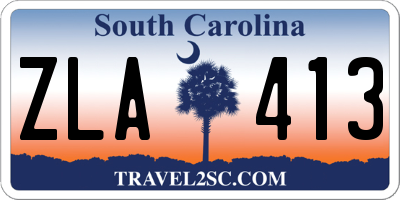 SC license plate ZLA413