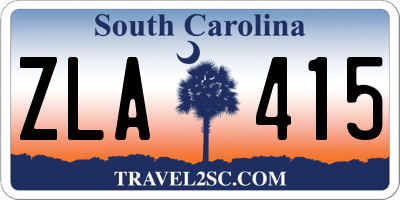 SC license plate ZLA415