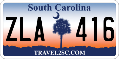 SC license plate ZLA416