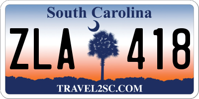 SC license plate ZLA418