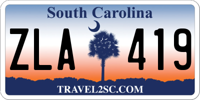 SC license plate ZLA419