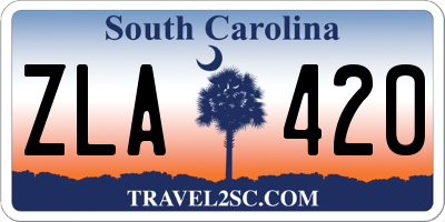 SC license plate ZLA420