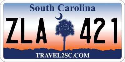 SC license plate ZLA421
